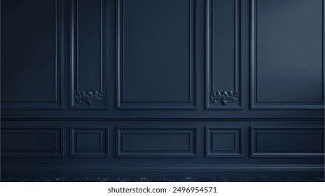 ผนังสีน้ำเงินเข้ม ห้องสไตล์มินิมอล