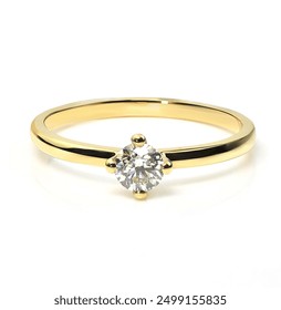 Verlobungsring mit Diamanten in Gelbgold und Weißgold