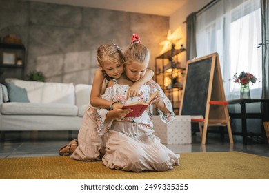 une amie plus âgée aide sa jeune amie à lire un livre et à comprendre une partie du livre