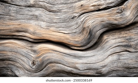 Prim-plan al texturii Driftwood care prezintă modele naturale