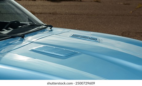 Vents on the hood of a car