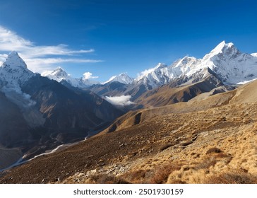 Himalaya | Definiție, Locație, Istorie, Țări... Himalaya include cei mai înalți munți din lume și sunt cunoscuți pentru înălțimile lor înalte, vârfurile abrupte, văi și alpi.