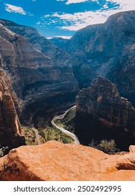 Vista aérea do Parque Nacional de Zion em Utah de Angels Landing