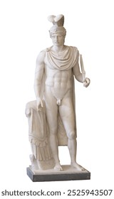 Mars, Gott des Krieges. Der Körper ist griechischen Vorbildern aus dem 5. Jahrhundert v. Chr. nachempfunden, der Kopf ist eine Replik einer attischen Bronzearbeit aus den Jahren 430-320 v. Chr.