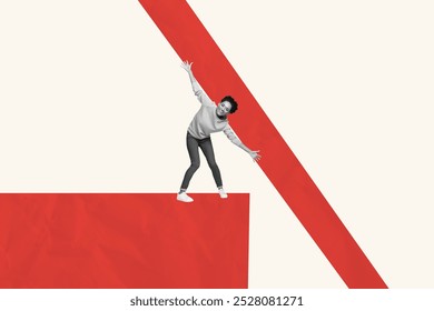 Composite photo collage of happy american brunette girl dance weekend occasion leisure time laugh fun isolated on painted background
