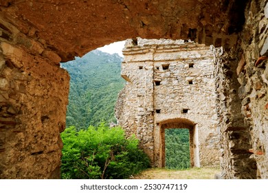 Desa abad pertengahan San Severino di Centola, Salerno, Campania, Italia