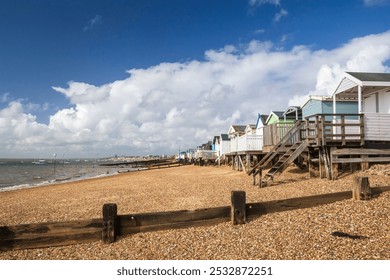 Thorpe Bay beach, near Southend-on-Sea, Essex, England, United Kingdom