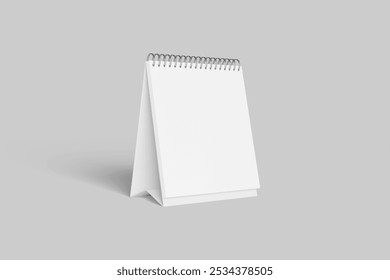 Note or calendar table card stand mockups, tent display or paper talker, realistic vector. 3D blank