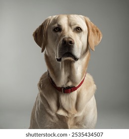 De Giel Labrador ass eng frëndlech an intelligent Rasse bekannt fir seng spilleresch a léif Natur. Mat engem kuerzen, dichte Mantel, dee vu liicht Creme bis déif Gold rangéiert,