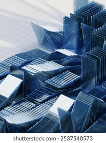Ein Haufen Glas 3D-Modell Reflexion Glasmorphismus
