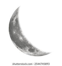 Waning Crescent (Moon Phase) - isolated white background