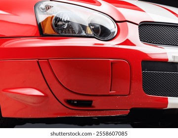 Passenger side headlight on a car