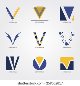 Yellow And Blue V Logo Vector Eps Free Download