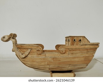 unfinished Going Merry miniature made from ice cream sticks