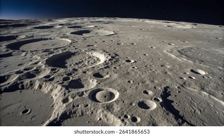 Moon surface with high technology camera