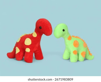 Séiss rout a gréng Dinosaurier Plüschspillsaachen