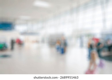 Fundo de escritório desfocado, corredor aberto com pessoas desfocadas, corredor comercial urbano, design de estilo de vida contemporâneo.