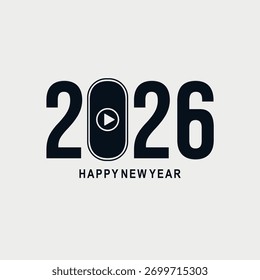 Logo Bonne Année 2026 – Message de vœux festif (EPS 10)