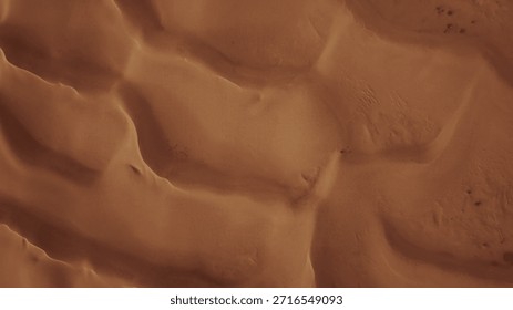 Luchtfoto van bovenaf van zandduinen in de Saharawoestijn, Afrika.
