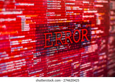Error en la lista de códigos del programa, bloqueo rojo en la pantalla del desarrollador de software