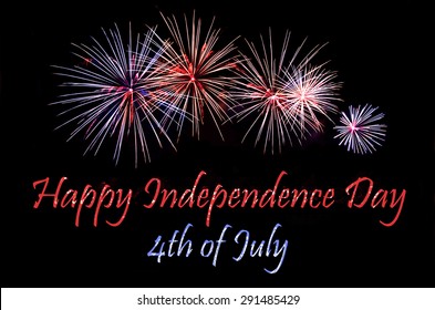 Chúc mừng ngày quốc khánh - 4 tháng 7, thiệp chúc mừng với pháo hoa