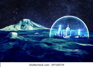Alien Colony - Elements of this Image Furnished by NASA