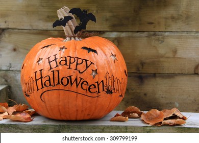 Happy Halloween pumpkin. Also available in vertical. 