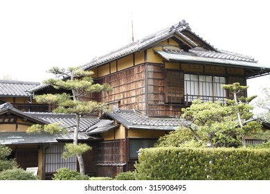 Japanese style old house,architecture.Landscape of old Japanese architecture and garden.old Japanese house that is a historical building."Meijimura", the sacred place of the anime "kimetsu no yaiba"