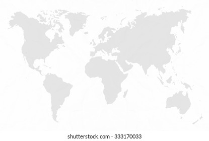 Tóm tắt giấy trắng nhàu nát hoặc giấy tái chế cho nền với bản đồ thế giới trong tông màu đen