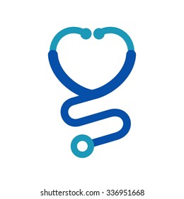 Stethoscope with Heart Logo Vector (.AI) Free Download