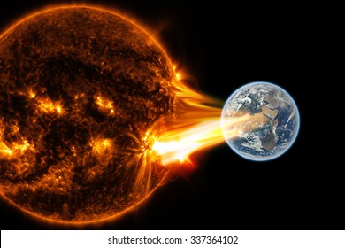 大きな太陽の噴火 - NASA から提供されたこの画像の要素
