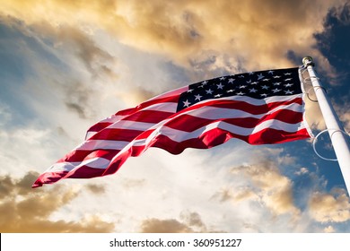 Amerikaanse vlag in de lucht