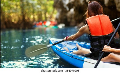 kayak familiar y hace selfie