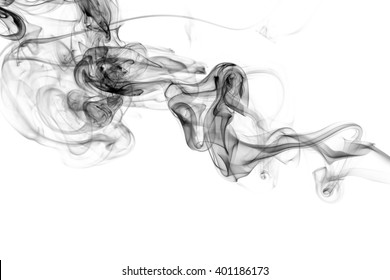 Schwarzer Rauch auf weißem Hintergrund