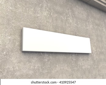 Horizontal signage mock up 3d render