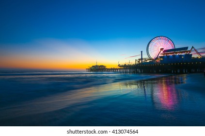 Santa Monica Pier-zonsondergang