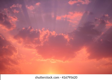 Dreamy anime sunrise and sunset pastel sky background