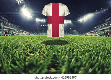 England national flag on t-shirt on football stadium