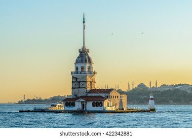 Leanderturm von Istanbul, Blick von der asiatischen Seite des Bosporus, Türkei
