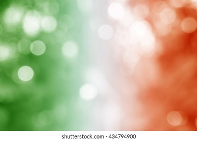 REPUBLIEK IERLAND : Nationale vlag. Zachte wazig bokeh natuurlijke achtergrond. Abstracte gradiënt bureaubladachtergrond.