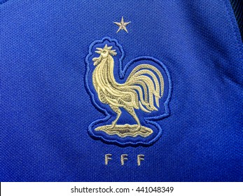 LONDON, UK - July 2023: France national football team logo badge on a  soccer ball. 3D Rendering Stock Photo - Alamy