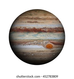 Zonnestelsel - Jupiter. Geïsoleerde planeet op witte achtergrond. Elementen van deze afbeelding geleverd door NASA