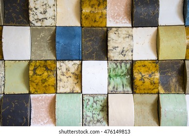 Curved stone and marble colored tiles for background