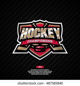 Premium Vector  Hockey championship logo