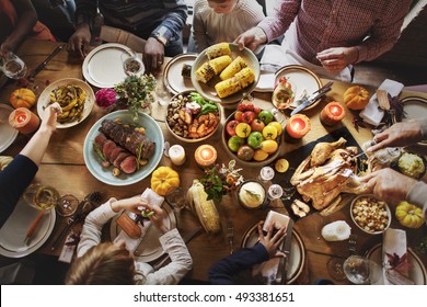 Mensen vieren Thanksgiving Holiday Tradition Concept