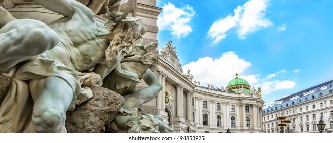 ミヒャエルトラクト宮殿、オーストリア、ウィーンの王宮。ミヒャエル広場からの眺め。