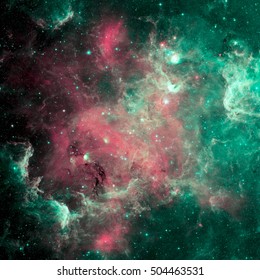 Maglica Sjeverna Amerika je emisijska maglica u zviježđu Labuda, blizu Deneba. Infracrveni pogled iz NASA-inog svemirskog teleskopa Spitzer. Retuširana slika. Elementi ove slike koju je izradila NASA
