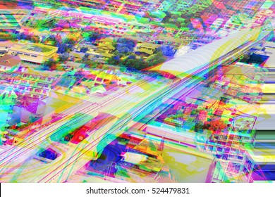 Imagen con fallas del paisaje urbano