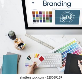 Branding Ideeën Ontwerp Identiteit Marketing Concept