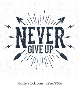 Never Give Up Logo Vector (.CDR) Free Download